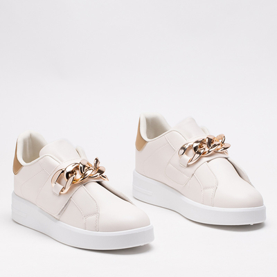 OUTLET Cremefarbene Sportschuhe zum Hineinschlüpfen für Damen Derera - Schuhe