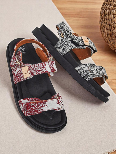 Royalfashion Damensandalen mit Aloe-Print