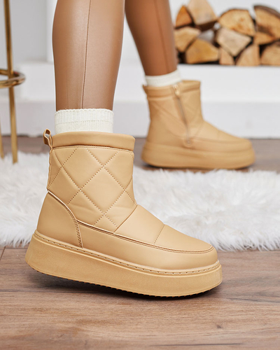 Royalfashion Hellbraune Damenstiefel a'la Schneestiefel Kacecica
