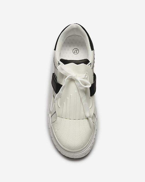 Чорно-білі жіночі спортивні кросівки з гумовими вставками Inika - Взуття