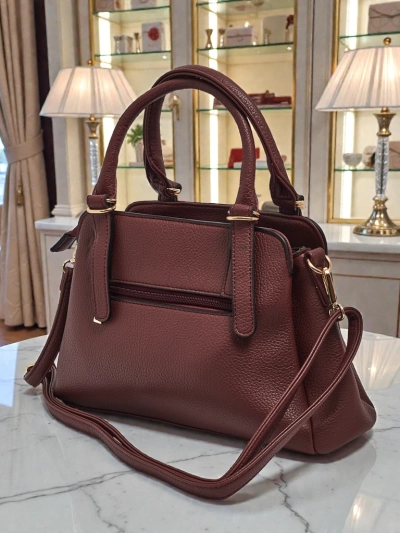 Damenhandtasche Venus Bordeaux Leder Elegant für die Arbeit
