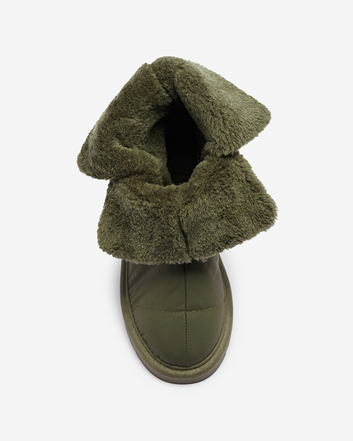 Темно-зелені жіночі черевики а-ля снігоступи Kalioli- Footwear