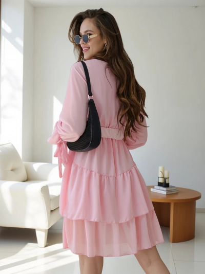 Royalfashion Damen-Minikleid mit Rüschen und Wickelausschnitt