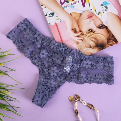 Lila Spitzen-Tanga für Damen - Unterwäsche