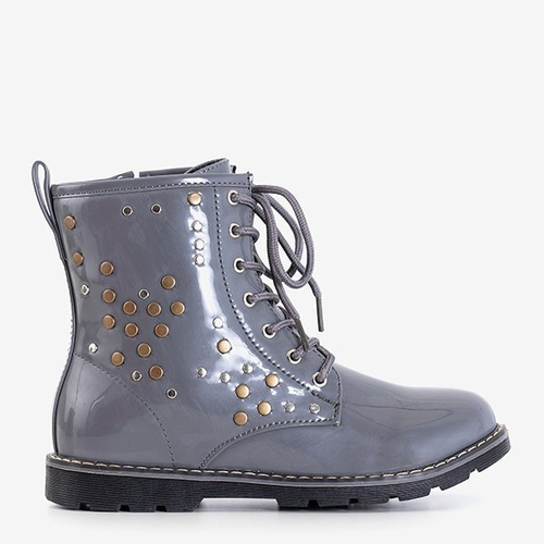 Cірі дитячі лаковані черевики Isibeal - Взуття