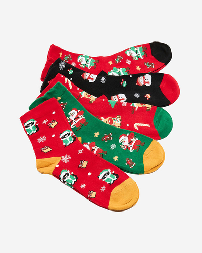 Royalfashion Gemusterte Weihnachtssocken für Damen 5er-Pack