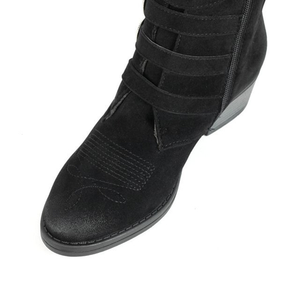 Schwarze Stiefeletten an einem niedrigen Pfosten Grand - Footwear