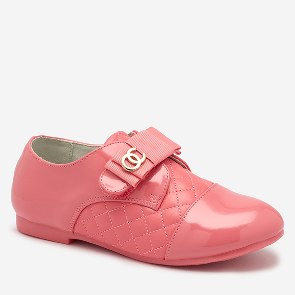 Gesteppte Öko-Lederhalbschuhe für Mädchen in rosa Werme- Footwear