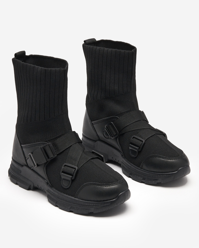 Schwarze hohe Damen-Sportschuhe mit Verzierung Cerini - Footwear