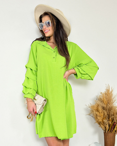 Royalfashion Damen Oversize-Kleid mit Rüsche an den Ärmeln