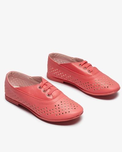 Rosa durchbrochene Mokassins für Kinder Janno- Footwear