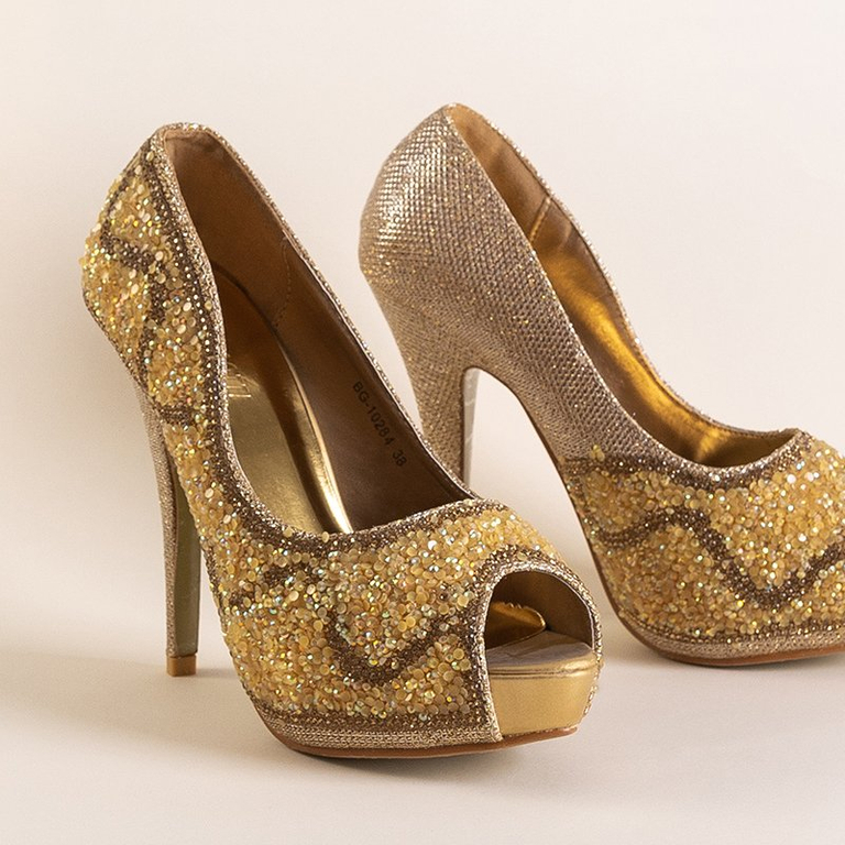 Gold Damen Pumps mit Zirkonia Dagan - Schuhe