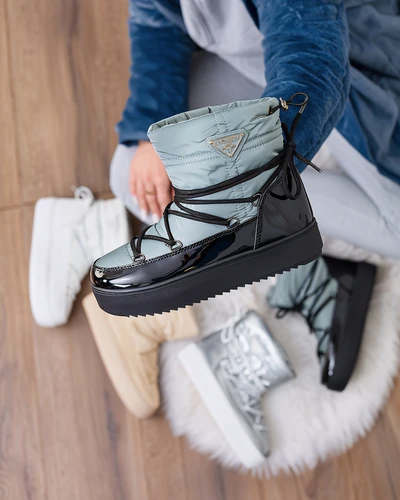 Royalfashion Жіночі черевики-сліпони a'la снігоступи сині Vevnose