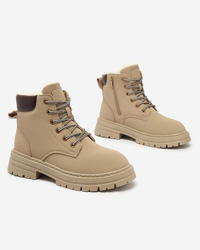 Royalfashion Grau-braune isolierte Damen Trapper-Stiefel Radoras