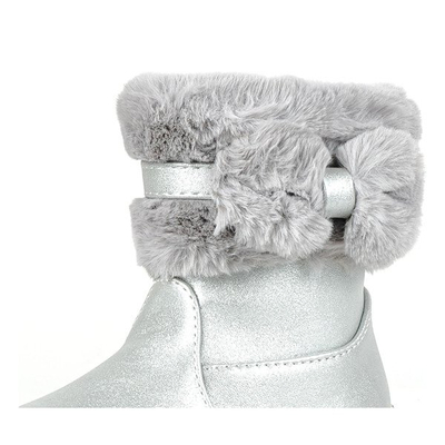 Graue Hochglanz-Schneeschuhe für Mädchen von Funni - Footwear
