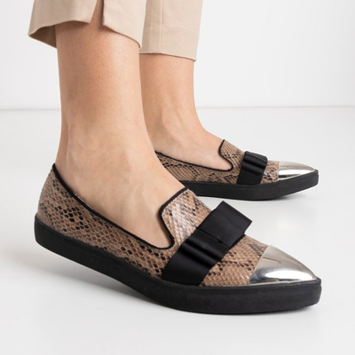 Khaki-Slip-On mit Emmalynn-Schleife - Schuhe
