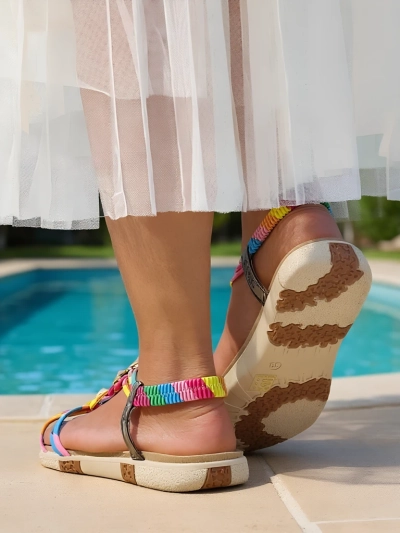 Damen Sandalen Colora Aurora Royalfashion Zirkonia Frühling Sommer