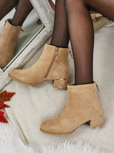 Damen Stiefeletten Arshinea aus Wildlederimitat mit Blockabsatz