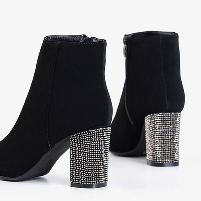 Schwarze Damenstiefeletten mit Zirkon Wilpa - Schuhe
