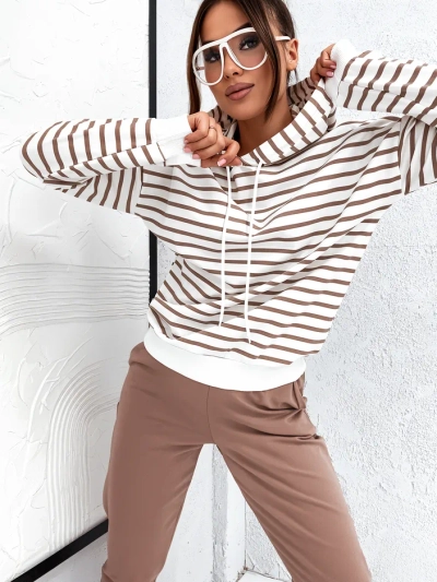 Royalfashion Damen gestreiftes Trainingsanzug-Set