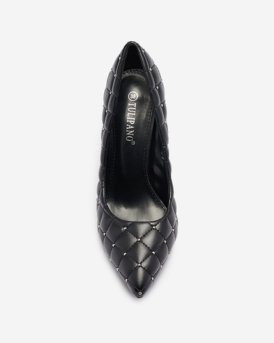 Gesteppte Stöckelschuhe für Damen mit Stöckelspitze in schwarz Mawelo-Schuhe