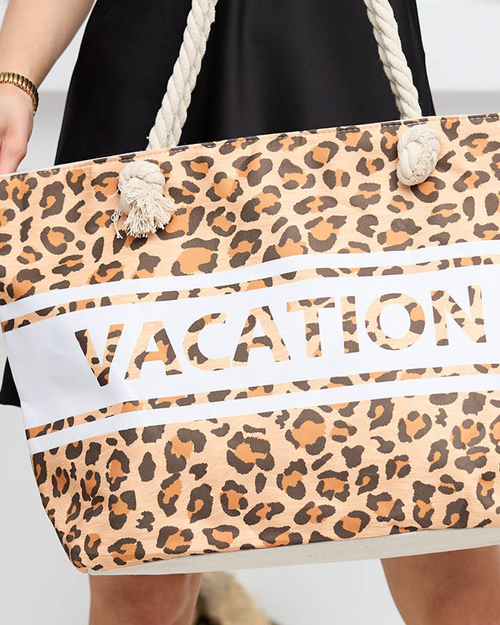Жіноча пляжна сумочка верблюжий леопард - Аксесуари
