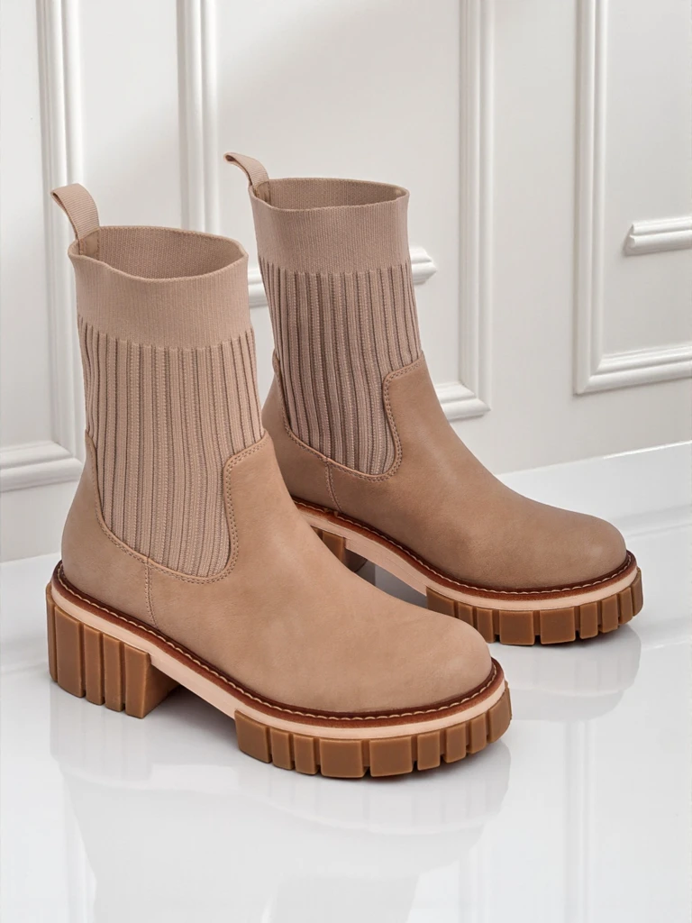 Damen Stiefeletten mit Blockabsatz aus Öko-Leder Ivy Storm