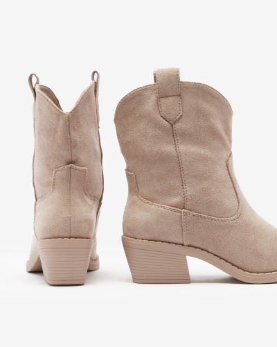 Royalfashion Beige Damen isolierte Cowboystiefel Bronco