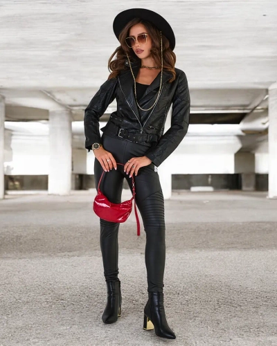 Royalfashion Damen Öko-Leder Ramones Jacke