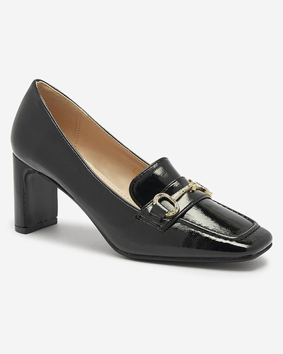 Lackierte Damen-Pumps im Mokassin-Stil in Schwarz Koccol- Footwear