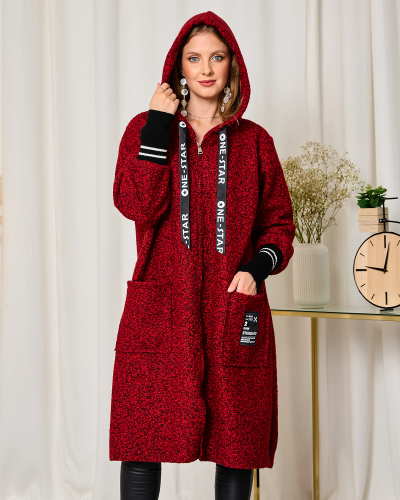 Пальто жіноче з червоної овчини Royalfashion довжиною до коліна