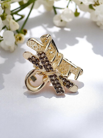 Royalfashion Haarklammer mit Strasssteinen Goldene Klammer