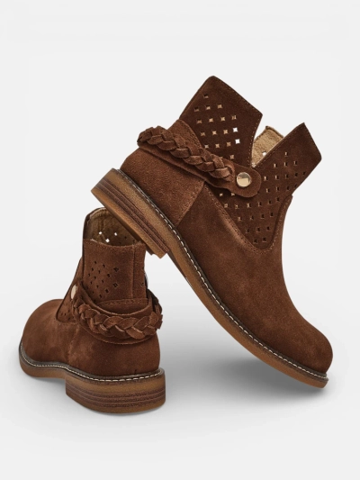 Ażurowe Damen-Stiefeletten aus Naturleder Unimi