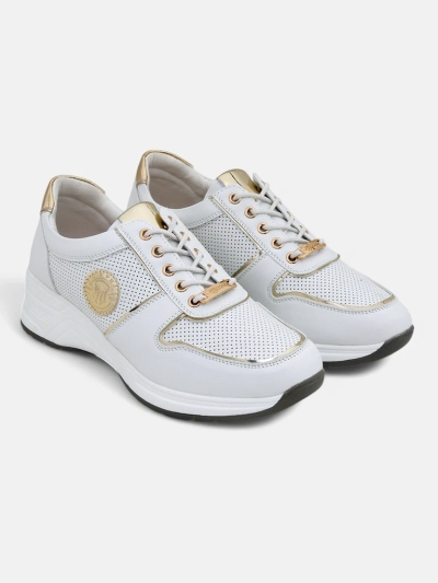 Жіночі снікерси на танкетці Calista Athena білі екошкіра