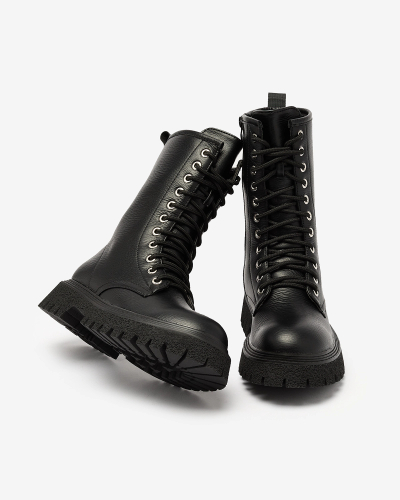 Schwarzer Damenstiefel mit Goldkette Azerik - Schuhe