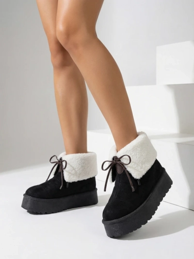 Royalfashion Damen Schnürschnee-Stiefel Wdeno