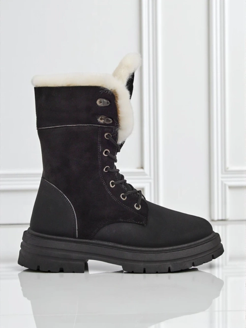 Royalfashion Жіночі чоботи на щиколотці з хутром Nasaha