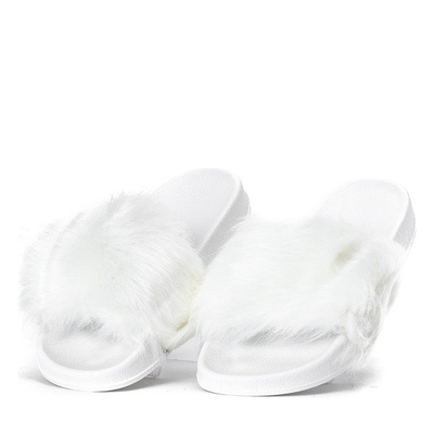 Білі шльопанці з хутром Millie - Взуття