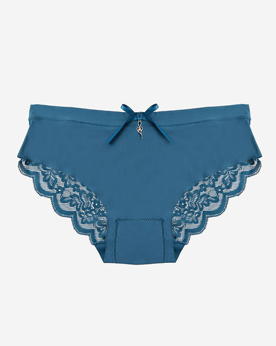Royalfashion Marineblauer Spitzen-BH-Slip