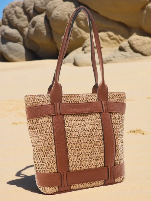 Royalfashion Велика солом'яна жіноча сумка для літа