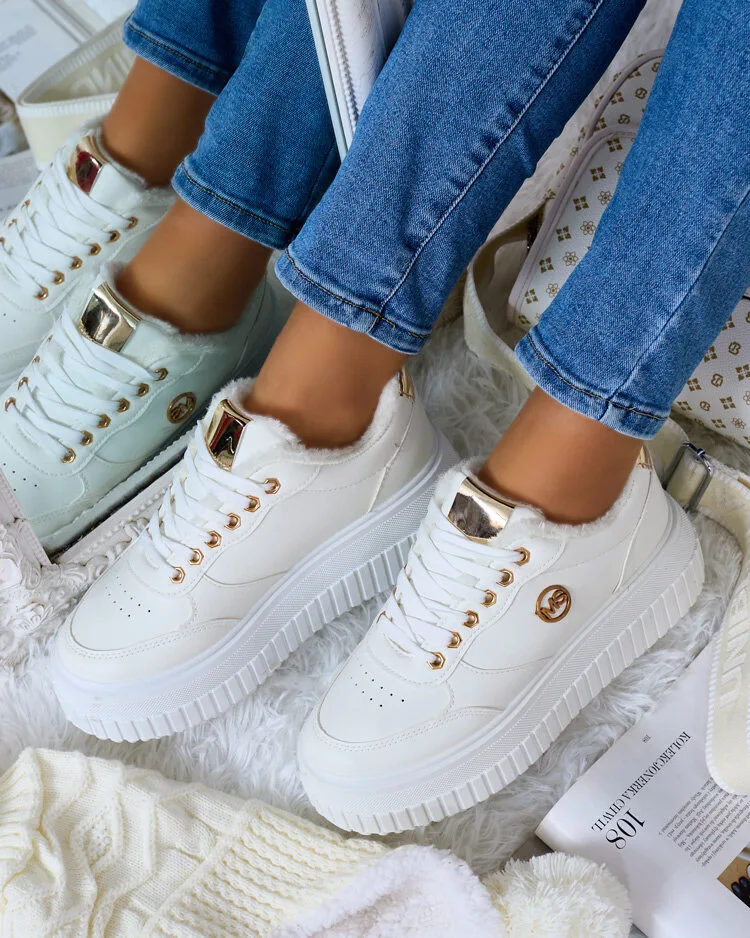 Royalfashion Warmed women's sneakers with fur Sofi