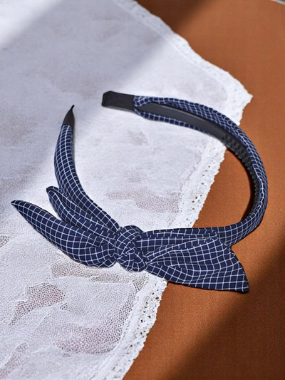 Royalfashion Haarband mit karierter Schleife Gosia