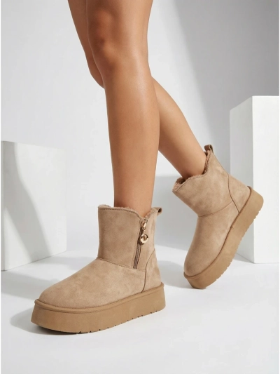 Aurora Beige Leder Damenstiefeletten für jeden Tag