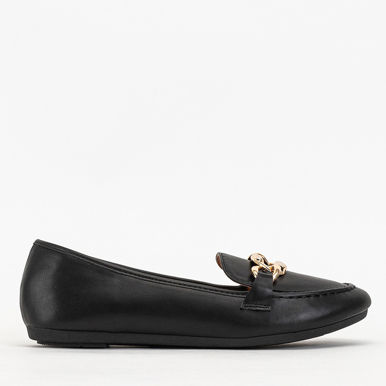 Schwarze Damen Eco-Leder Loafer Zolli-Schuhe