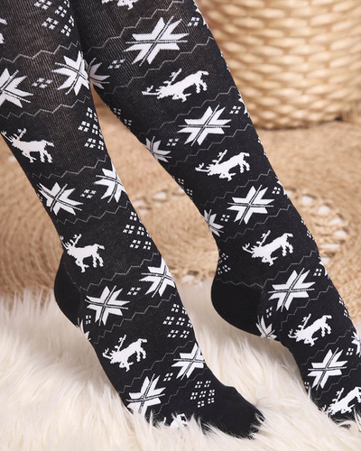 Weihnachtssocken für Damen in Schwarz - Unterwäsche