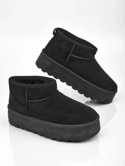 Royalfashion Damen Plateau-Schneestiefel a'la schwarz Dagodo