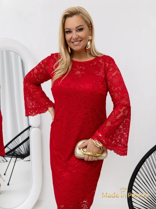 Коронкова жіноча сукня міді з широкими рукавами Kiss Star