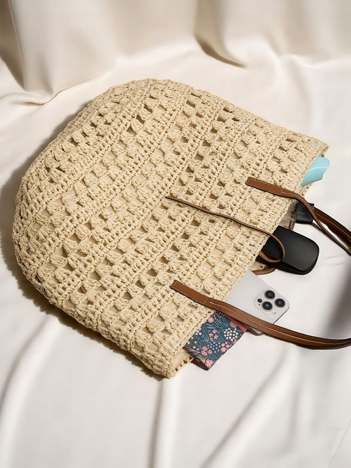 Royalfashion Велика жіноча сумка з соломи Natural Classic