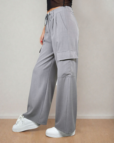 Royalfashion Damen weite Hose mit Taschen