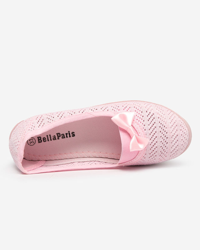 OUTLET Ніжно-рожеві сліпони для дівчат з ажурним верхом Locuni-Shoes